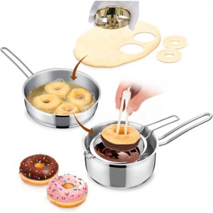 2 Pack Stainless Steel Donut Cutter, 3.86 Inch Doughnut Cutters Mold, Professional Baking Tool for Making Perfect Donuts, Bagels, Cookies, Biscuits, and More