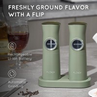 Gravity Electric Salt and Pepper Grinder Set Rechargeable, Automatic Salt and Pepper Grinder Set with USB C Charging Base, Gravity Salt and Pepper Shakers Set Electric