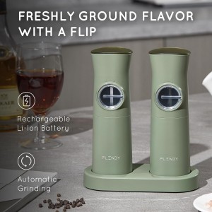 Gravity Electric Salt and Pepper Grinder Set Rechargeable, Automatic Salt and Pepper Grinder Set with USB C Charging Base, Gravity Salt and Pepper Shakers Set Electric