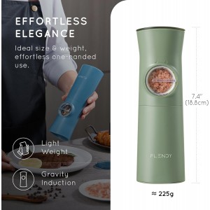 Gravity Electric Salt and Pepper Grinder Set Rechargeable, Automatic Salt and Pepper Grinder Set with USB C Charging Base, Gravity Salt and Pepper Shakers Set Electric