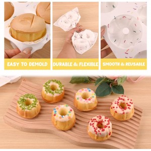 HUAKENER 2 Pcs Mini Fluted Cake Pan, 6-Cavity Fluted Tube Cake Pan, Non-stick Silicone Baking Mold for Cupcakes, Donuts, Muffins, Cornbread, Brownies, Jellies