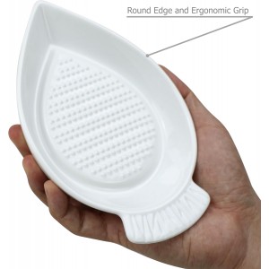 EIKS Ceramic Grater Plate for Grinding Wasabi Ginger Garlic Cheese Carrot Fruits Vegetables, Working for Home Kitchen Cooking Preparation
