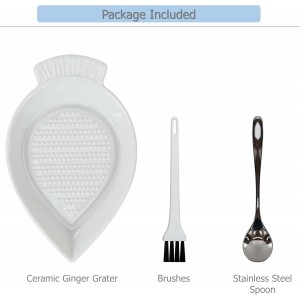 EIKS Ceramic Grater Plate for Grinding Wasabi Ginger Garlic Cheese Carrot Fruits Vegetables, Working for Home Kitchen Cooking Preparation