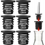 Liquor Pourer Adapters for Large Liquor Bottles and Olive Oil Bottles, Up to 1Inch/25mm Neck Bottle, Converts Regular Size Spout to Large Pouring Spout, 6 Pieces Set