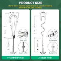 Hand Mixer Beaters Blender For KitchenAid & Mixer Dough Hooks For KitchenAid Hand Mixers Whisk Attachment KHMPW Stainless Steel Egg Beater/Whisk Attachment for Kitchen Hand Mixer Accessories,3PCS