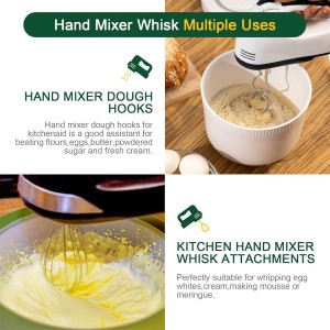 Hand Mixer Beaters Blender For KitchenAid & Mixer Dough Hooks For KitchenAid Hand Mixers Whisk Attachment KHMPW Stainless Steel Egg Beater/Whisk Attachment for Kitchen Hand Mixer Accessories,3PCS