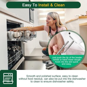 Hand Mixer Beaters Blender For KitchenAid & Mixer Dough Hooks For KitchenAid Hand Mixers Whisk Attachment KHMPW Stainless Steel Egg Beater/Whisk Attachment for Kitchen Hand Mixer Accessories,3PCS