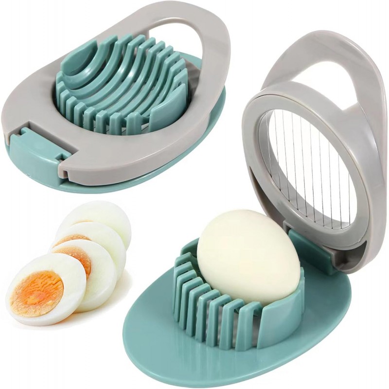 2 Pack Egg Slicer for Hard Boiled Eggs, Dokpod Egg Cutter for Hard Boiled Eggs, Stainless Steel Wire Egg Slicers, Egg Salad Maker, Boiled Egg Slicers, Boiled Egg Cutter