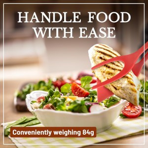 2 in 1 Flipper Spatula with tongs - Nylon Easy Grip Flip Spatula for Hash browns, Burgers, Steaks, French Toast, Omelets, Pancakes - Non-Stick Head, Ergonomic Handle, Withstands High Temperatures