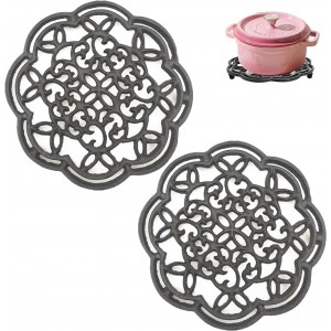 2 Pack Cast Iron Trivet, Heavy Duty Meta...
