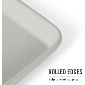 Martha Stewart Gallen 15 x 10 Inch Nonstick Carbon Steel Cookie Sheet – Cool Grey, Durable Bakeware for Even Baking and Easy Cleanup