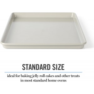 Martha Stewart Gallen 15 x 10 Inch Nonstick Carbon Steel Cookie Sheet – Cool Grey, Durable Bakeware for Even Baking and Easy Cleanup