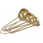 Martha Stewart Richburn 4-Piece Gold Stainless Steel Measuring Spoons Set – Durable and Stylish Kitchen Measuring Tools for Precise Baking and Cooking