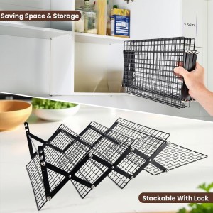 2/3/4-Tier collapsible cooling rack for baking,Folding Cooling Grid,Adjustable Stackable Roasting Cooking Drying Wire Cooling Rack for Cookies Baking