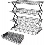 2/3/4-Tier collapsible cooling rack for baking,Folding Cooling Grid,Adjustable Stackable Roasting Cooking Drying Wire Cooling Rack for Cookies Baking