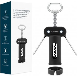 KITCHENDAO 3 in 1 Wing Corkscrew Wine Bo...