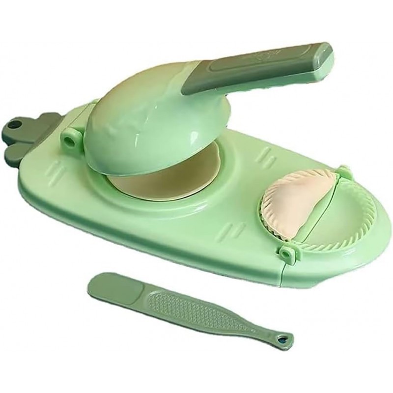 2 In 1 Dumpling Maker Press Kitchen Empanada Maker Press Mold Manual Pastry Dumpling Wrapper Machine for Chinese Food, Empanada, Ravioli, Pierogi, Hand Pie (Green)