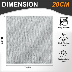 Silver Mesh Dish Cloths (3 Layer) – Non Scratch, Odor Free, Quick Dry Wire Cleaning Pads for Sinks, Dishes, Stove Top | Multipurpose Reusable Metal Scrubbers | 10 Pack
