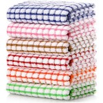 LAZI Kitchen Dish Towels, 16 Inch x 25 Inch Bulk Cotton Kitchen Towels, 6 Pack Dish Cloths for Dish Rags for Drying Dishes Clothes and Dish Towels