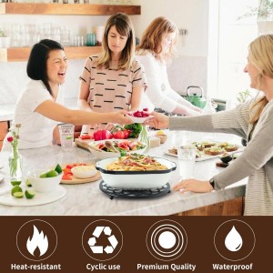 2 Pack Decorative Round Flower Trivets - 7 Inch Iron Pot Pads, Black Elegant Kitchen and Dining Table Protector, Teapot Stands Holders, Metal Plant Holder for Desktop Potted Plant、Small Green Plants