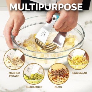 Zulay Kitchen Dough Blender - Stainless Steel Pastry Cutter, Heavy Duty Dough Cutter With Blades, Pastry Blender And Butter Cutter - Pastry Cutter For Baking (Blue)