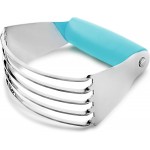 Zulay Kitchen Dough Blender - Stainless Steel Pastry Cutter, Heavy Duty Dough Cutter With Blades, Pastry Blender And Butter Cutter - Pastry Cutter For Baking (Blue)