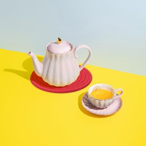 uxcell 8 Inches Trivets for Hot Dishes, Heat Resistant Red Trivets for Hot Pots and Pans, 5 Pcs Cotton Hot Pads Coasters Mat for Countertops, Cooking