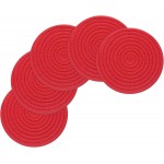 uxcell 8 Inches Trivets for Hot Dishes, Heat Resistant Red Trivets for Hot Pots and Pans, 5 Pcs Cotton Hot Pads Coasters Mat for Countertops, Cooking
