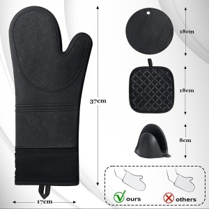 8PCS Oven Mitts and Pot Holders Sets - 480°F Heat Resistant Pot Holders and Oven Mitts, 14.5