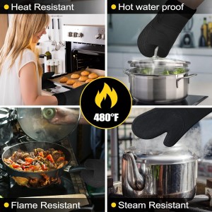 8PCS Oven Mitts and Pot Holders Sets - 480°F Heat Resistant Pot Holders and Oven Mitts, 14.5