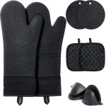 8PCS Oven Mitts and Pot Holders Sets - 480°F Heat Resistant Pot Holders and Oven Mitts, 14.5