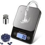 IPX7 Waterproof Food Scale, 5kg/11lb/0.5g High Precision Digital Kitchen Weight Grams and Oz, Ounces and Grams for Cooking Baking Weight Loss, Wide Viewing Angle LCD, Stainless Steel