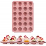 Spmart 2-Pack 24-Cup Nonstick Ceramic-Coated Mini Muffin Pan | Durable & Easy Clean Muffin Tins | Perfect for Small Baked Goods & Party Treats (Pink)