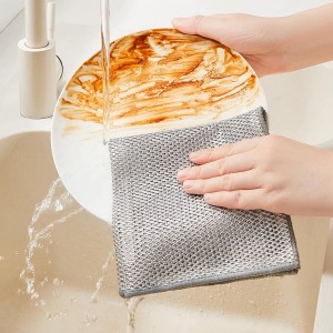 Steel Wash Cloth - Zero Scratch Double-Layer Steel Wire Dishcloth - Soft Metal Wire Cleaning Cloths,Multi-Purpose Scrubbers - 10 Pcs