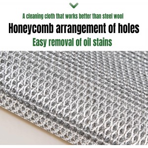 Steel Wash Cloth - Zero Scratch Double-Layer Steel Wire Dishcloth - Soft Metal Wire Cleaning Cloths,Multi-Purpose Scrubbers - 10 Pcs