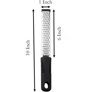 Cheese Grater, 10 Inch x 1 Inch Stainless Steel Vegetables Zester with Rubber Handle for Vegetables, Cheese, Fruits and Lemon (25cm)