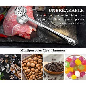 Meat Tenderizer Kitchen Mallet Hammer Tool Manual Pounder For Tenderizing Chicken Steak Beef Poultry
