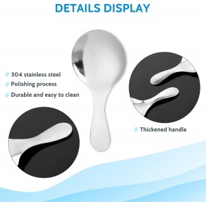 5 PCS Short Handle Spoons Silver Mini Scoops Stainless Spoons for Canisters Small Coffee Scoops Candy Scoops for Condiments Tea Desserts Coffee