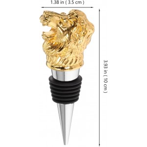 Gatuida Wine Aerator Pourer Lion Head Spout Bottle Pourers Stainless Steel Animal Bar Liquors Bottle Pourer Decorative Liquors Stopper for Red Wines Whiskey Golden, 10.00X3.50X2.50CM