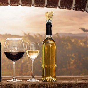 Gatuida Wine Aerator Pourer Lion Head Spout Bottle Pourers Stainless Steel Animal Bar Liquors Bottle Pourer Decorative Liquors Stopper for Red Wines Whiskey Golden, 10.00X3.50X2.50CM