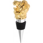 Gatuida Wine Aerator Pourer Lion Head Spout Bottle Pourers Stainless Steel Animal Bar Liquors Bottle Pourer Decorative Liquors Stopper for Red Wines Whiskey Golden, 10.00X3.50X2.50CM