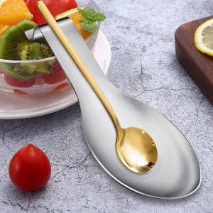 6 PCS Stainless Steel Spoon Rest, Large Size Spoon Ladle Holder for Kitchen Counter Stove Top, Heavy Duty Spatula Holder Metal Utensil Rest for Home Buffet Use, 3.8 x 9.6 Inch (Silver)