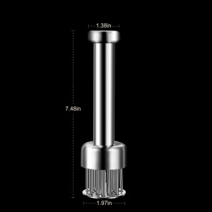Stainless Steel Meat Tenderizer Tool, 21 Sharp Needles, Meat Piercing, Tenderizing Steak, Beef, Chicken, Pork, Barbecue, Marinating, Small Meat Grinder