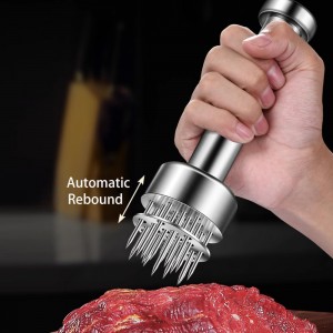 Stainless Steel Meat Tenderizer Tool, 21 Sharp Needles, Meat Piercing, Tenderizing Steak, Beef, Chicken, Pork, Barbecue, Marinating, Small Meat Grinder