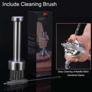 Stainless Steel Meat Tenderizer Tool, 21 Sharp Needles, Meat Piercing, Tenderizing Steak, Beef, Chicken, Pork, Barbecue, Marinating, Small Meat Grinder