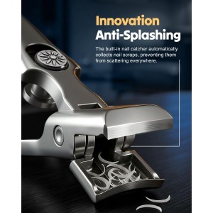 German Nail Clippers for Men Women, 2026 Upgraded Ultra Sharp Stainless Steel Nail Clippers for Thick Nails, Luxurious Ultra Sharp Nail Clippers Set with Nail File for Seniors (Silver)