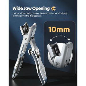 German Nail Clippers for Men Women, 2026 Upgraded Ultra Sharp Stainless Steel Nail Clippers for Thick Nails, Luxurious Ultra Sharp Nail Clippers Set with Nail File for Seniors (Silver)