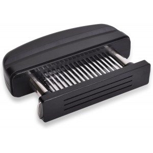 Meat Tenderizer Tool - 48 Stainless Steel Needle Blades for Tenderizing Chicken, Steak, Pork, Beef – Handheld Meat Tenderizer Stapler to Enhance Texture & Taste – Complete with Cleaning Brush