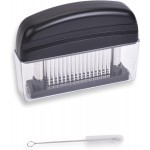 Meat Tenderizer Tool - 48 Stainless Steel Needle Blades for Tenderizing Chicken, Steak, Pork, Beef – Handheld Meat Tenderizer Stapler to Enhance Texture & Taste – Complete with Cleaning Brush