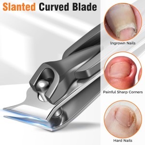 Nail Clippers for Men Thick Nails with Angled Head & Wide Opening, Heavy Duty Large Nail Clippers for Seniors with Catcher, 2026 Slanted Sharp Nail Clippers Set Gifts for Men Women Adults